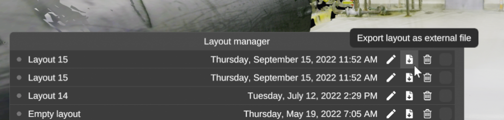 Export a layout as a file