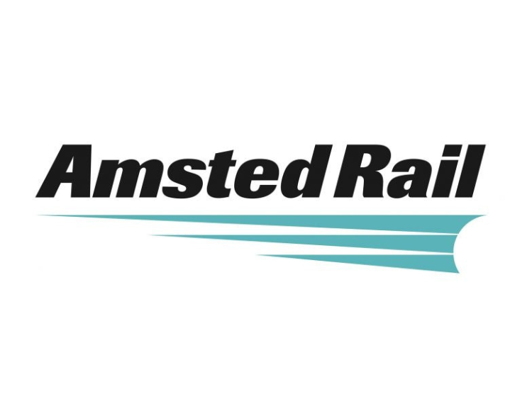 Amsted Rail logo with teal motion lines