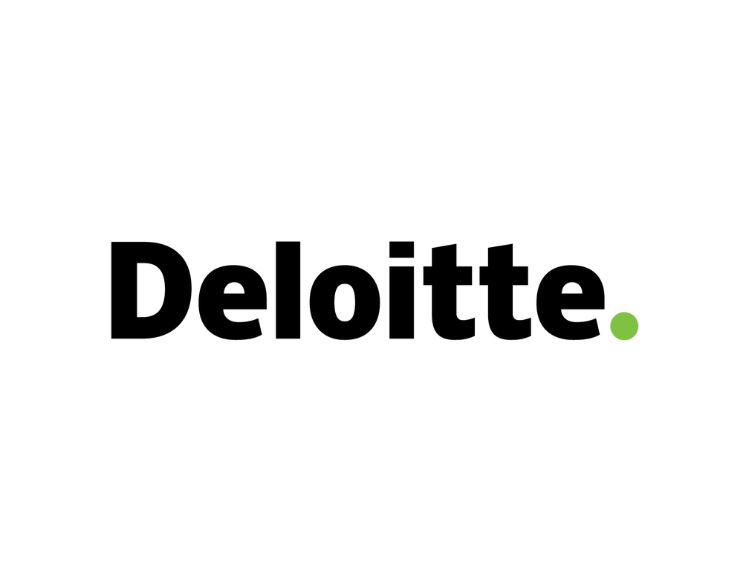 Deloitte logo in bold black font with a green dot.