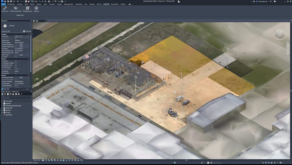 Streaming multi-layer mesh compositions from RealityTwin into Revit using RealityConnect for Revit.