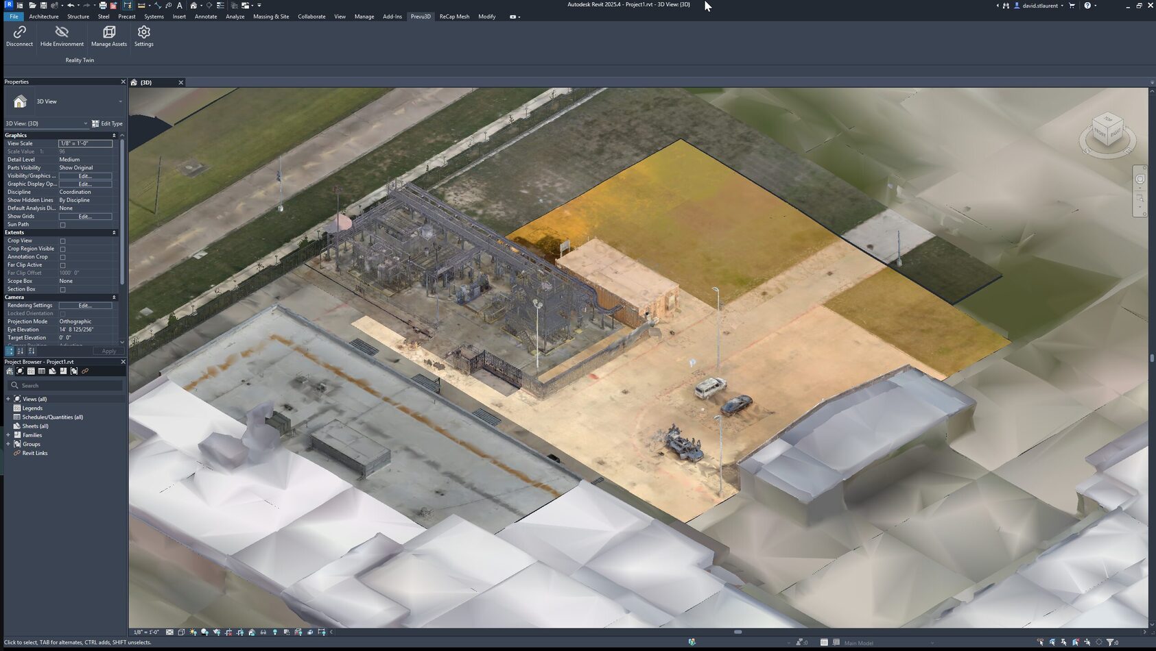 Streaming multi-layer mesh compositions from RealityTwin into Revit using RealityConnect for Revit.