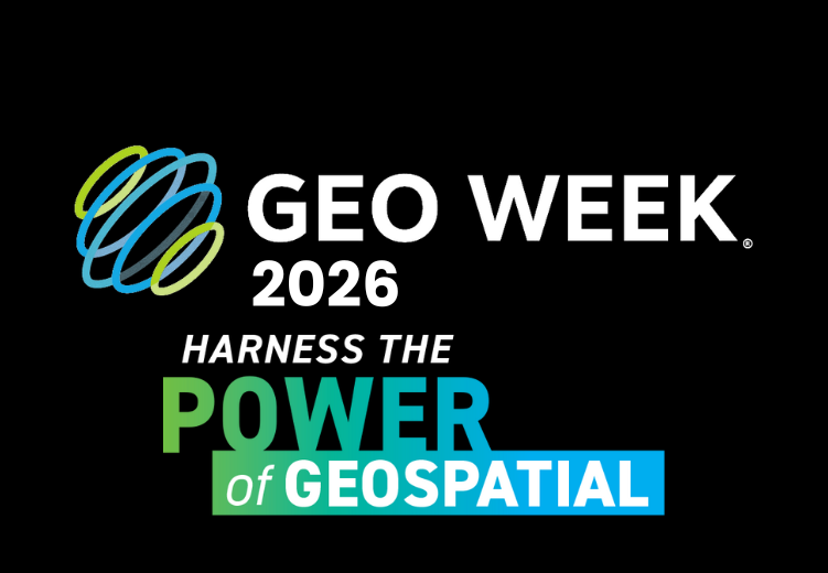 Geo Week 2026 conference branding with the tagline “Harness the Power of Geospatial”