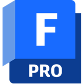 Autodesk Forma | Prevu3d Blue Cube style Logo Featuring a Bold f and the Word pro Beneath with Folded corner Design Suggesting a Software Product Brand Prevu3d