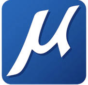 Bentley Microstation | Prevu3d Utorrent App Icon Blue Rounded Square with a Black Stylized Mu Symbol Prevu3d